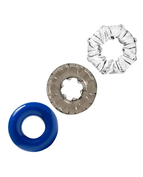 Stay Hard Triple Stretch Cock Rings - Pack of 3
