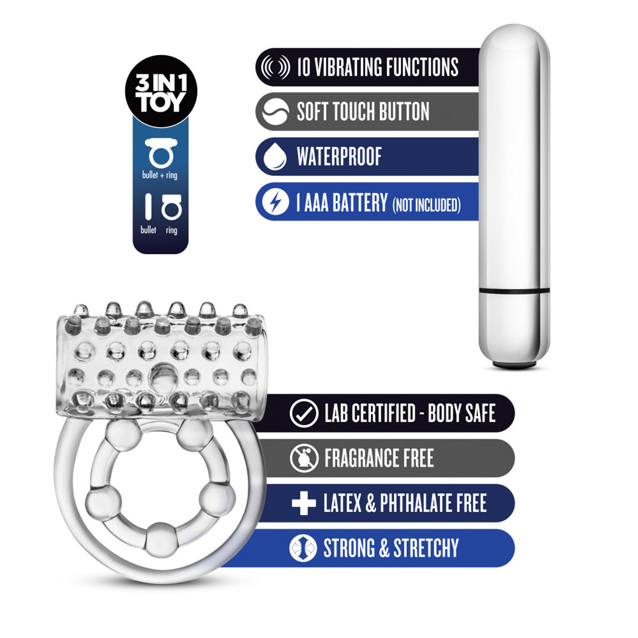 Stay Hard - Vibrating Super Clitifier - Clear