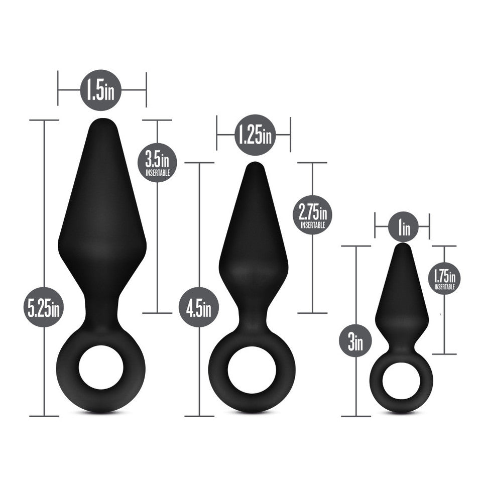 Anal Adventures Platinum - Silicone Loop Plug Kit - Black