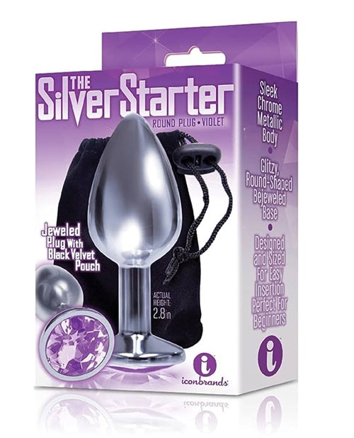 The 9's - The Silver Starter Bejeweled Stainless Steel Plug - Violet
