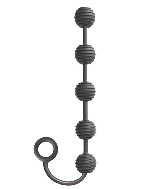 The 9's - S Drops Silicone Anal Beads - Black