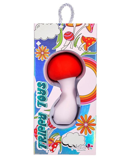 Shroomie Rechargeable Mushroom Vibrator - White & Red