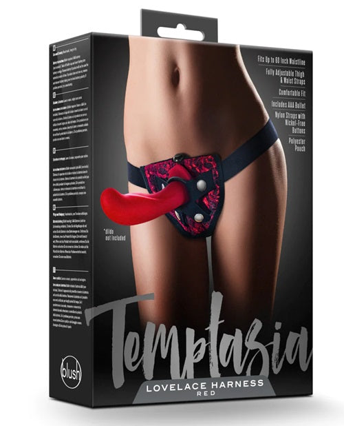 Temptasia Lovelace Harness with Bullet - Red