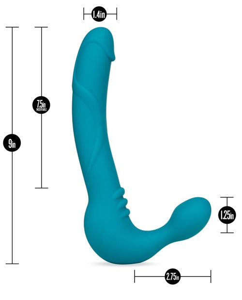 Temptasia - Luna - Strapless Silicone Dildo - Teal