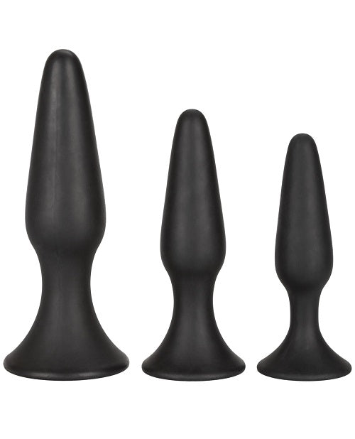 Silicone Anal Trainer Kit Black 3 Sizes