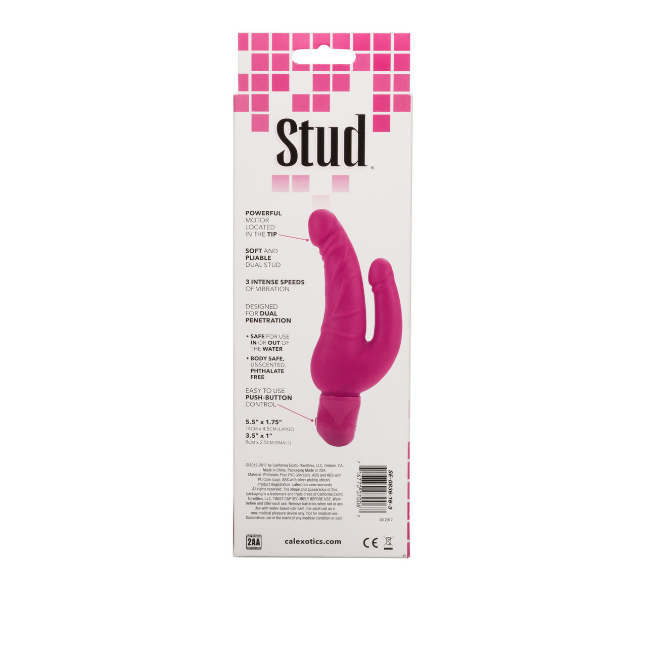 Power Stud Over & Under Vibrator - Pink