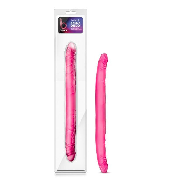 B Yours Double Dildo 16in - Assort Color - Pink