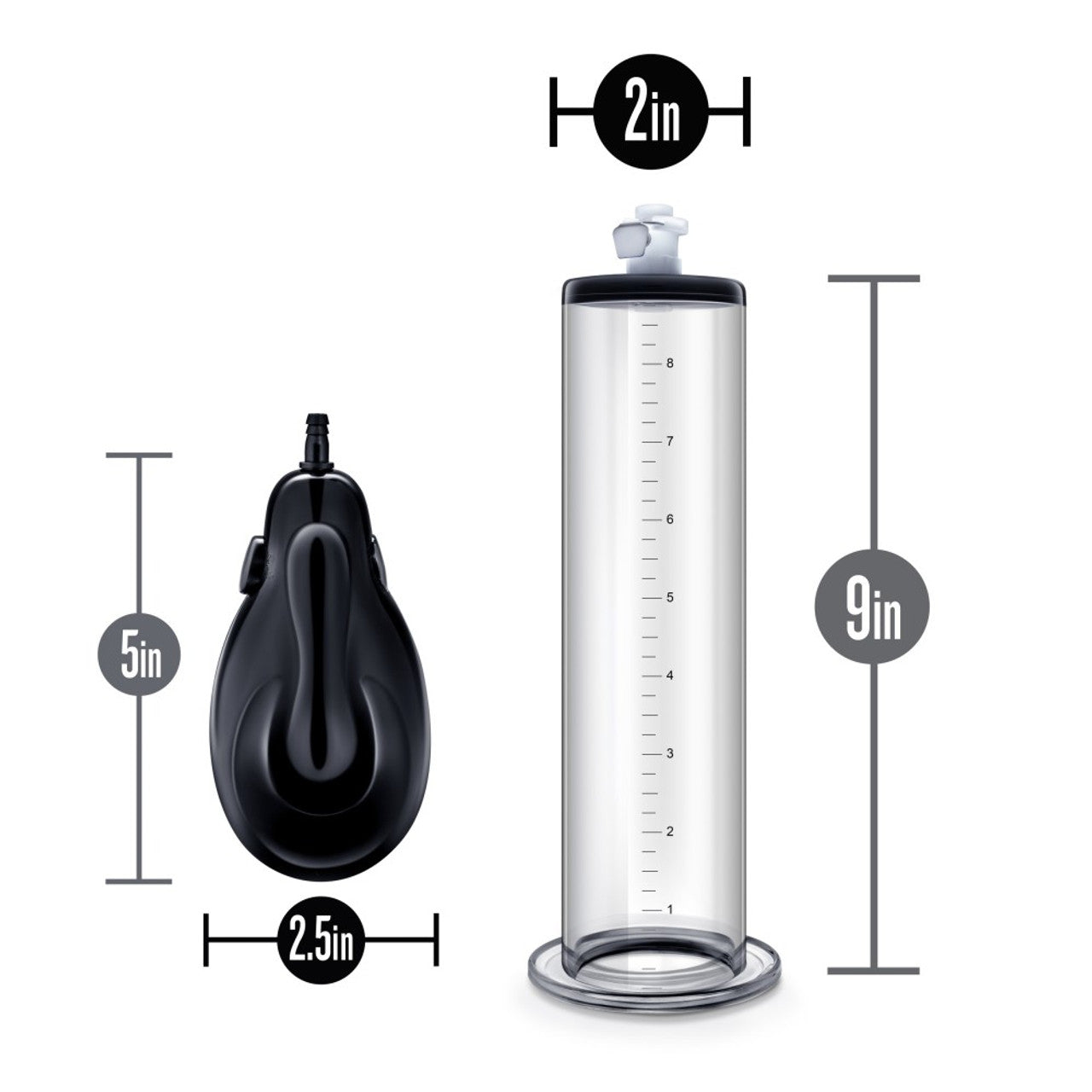 Performance VX9 Auto Penis Pump 9in - Clear