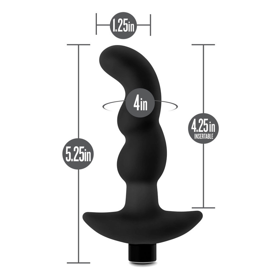 Anal Adventures Platinum - Silicone Vibrating Prostate Massager 03 - Black