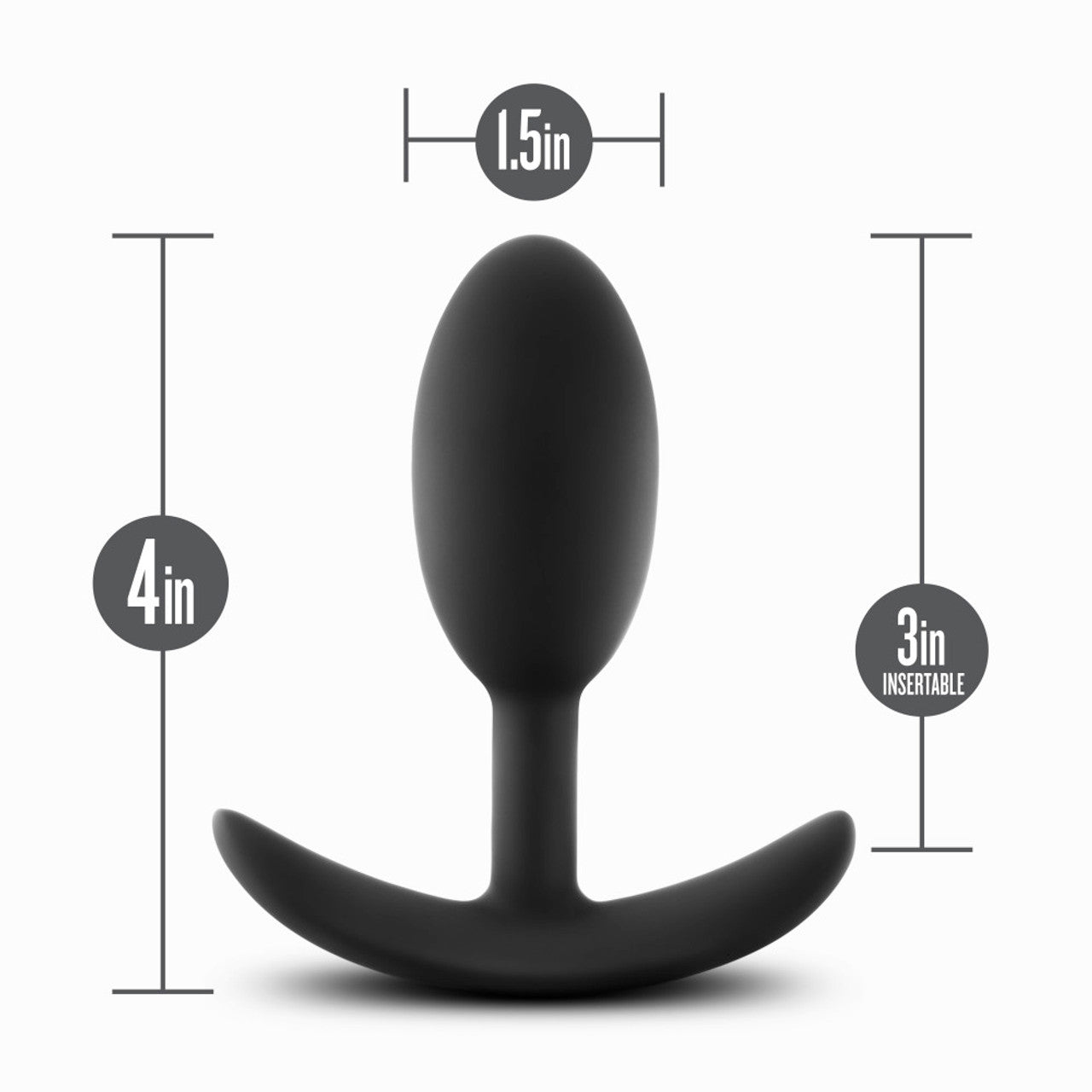 Anal Adventures Platinum - Silicone Vibra Slim Plug - Medium - Black